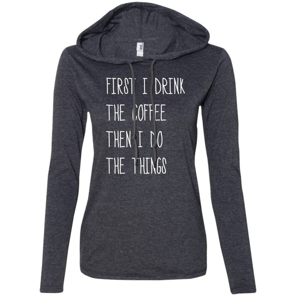 Long Sleeve Hooded Coffee Graphic Tee ☕️